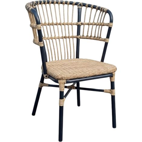Chaise SWAN en Rotin tressage nylon style naturel pour extérieur