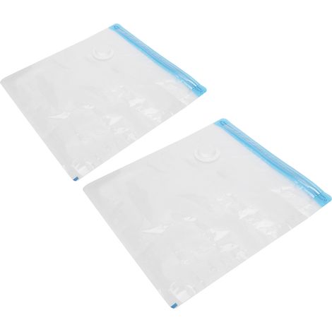 2 Pièces Sacs de Rangement sous Vide, Compressibles pour Économiser de l'Espace, avec Entrée d'Air Filetée de 3,5cm - Dimensions 36x32cm