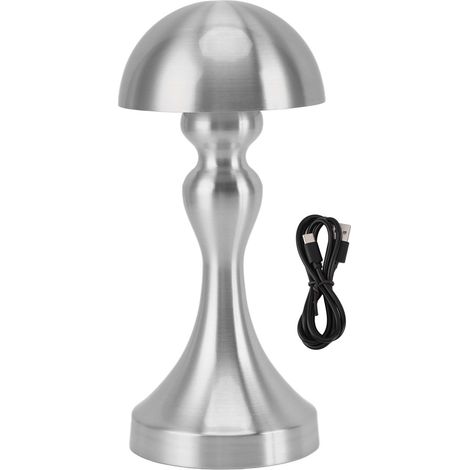 Ortviai Lampe de Table Sans Fil LED Rechargeable 1800 mAh, Design Tapered Argent, Commande Tactile et 3 Températures de Lumière (1/5)