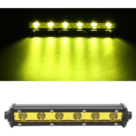 6-flammige 18-W-LED-Arbeitsscheinwerfer, wasserdichtes Aluminium, gelb, universeller Kfz-Scheinwerfer/Straßenscheinwerfer (1/5)