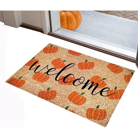 Paillasson d'automne 61 X 41 Cm Imperméable Lavable Antidérapant Tapis De Porte Automne Décoration D'Extérieur Pour Entrée Cuisine Chambre Salle De Bain Porche Patio Halloween (1/5)