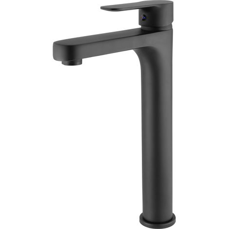 Grifo de lavabo negro mate monomando redondo ancha Viar de Valaz (1/2)