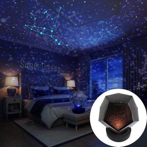 Veilleuse projecteur ciel étoilé 3 couleurs, lampe de sommeil rotative, décoration pour chambre d'enfant/bébé (1/5)