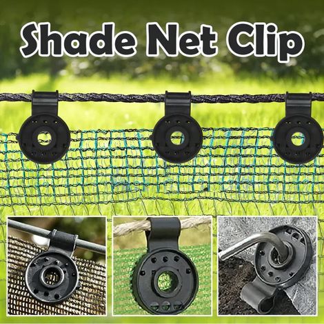 Lot de 20 clips de fixation en plastique pour toile d'ombrage de serre ou de jardin (1/5)