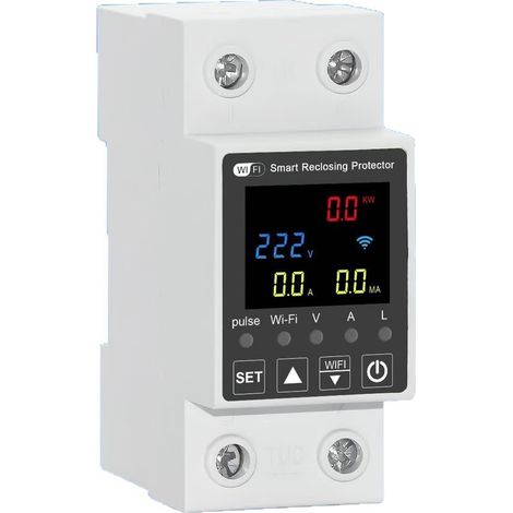 Tuya Smart WIFI selbstrückstellender Leckageschutzschalter mit mobiler Fernbedienung und Zähltimer. (1/4)
