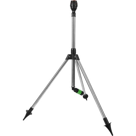 Trépied d'arrosage avec tête d'irrigation automatique rotative à 360 degrés et support de pulvérisation relevable pour jardin et pelouse (1/5)