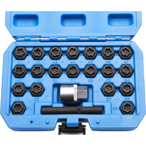Juego de extractores de tuercas de rueda antirrobo de 22 piezas Para extraer tuercas de rueda antirrobo