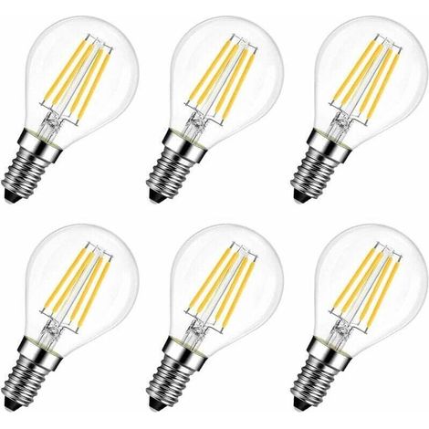 Lot de 6 Ampoules LED E14 6W 2700K - Remplace 60W, Style de Filament de Lampe Rustique (Blanc Chaud) (1/5)