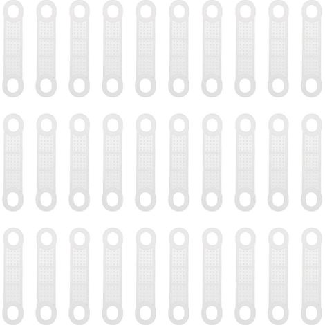 Lot de 50 bandes adhésives antidérapantes en silicone transparent pour cintres et accessoires de rangement. (1/4)