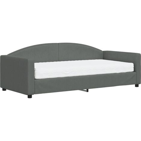 Maison Exclusive - Tagesbett mit Matratze Dunkelgrau 90x190 cm St