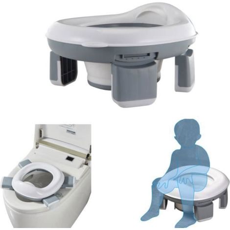 Réducteur de toilette enfant 2 en 1 - Pliable et portable - Avec pieds antidérapants - Pour apprentissage propreté (1/4)