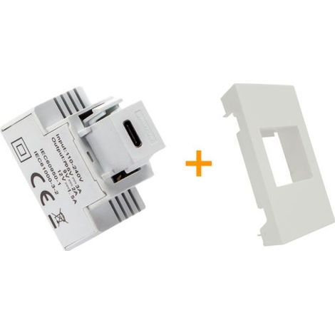 Fanton caricatore 1 USB-C 3A Ricarica rapida 18W Compatibile Vimar Linea Bianco - 82901
