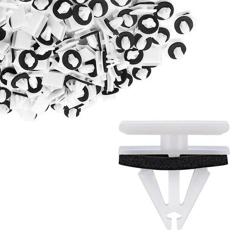 50 Pièces Clips Voiture Universel, Clip De Seuil De Jupe Latérale En Plastique, Clips De Fixation Seuil Pare-Chocs Pour Jupes Latérales En Plastique Blanc (1/5)