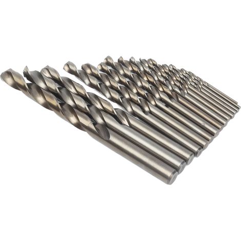 Juego de 15 brocas helicoidales oxidadas con baño de cobalto de 135° para metales duros. (1/5)