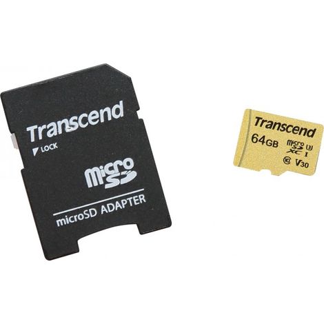Transcend TS16GUSD500S 16 GB Classe 10 UHS-I U3 V30 MLC NAND Ouro (1/3)