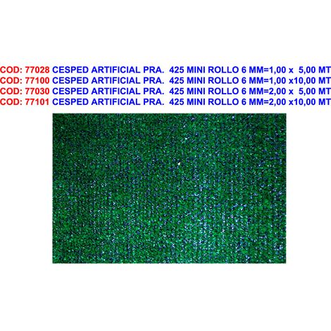 Gazon artificiel F.S. PRA. 425 mini rouleau 6 mm 2,00 x 5,00 m