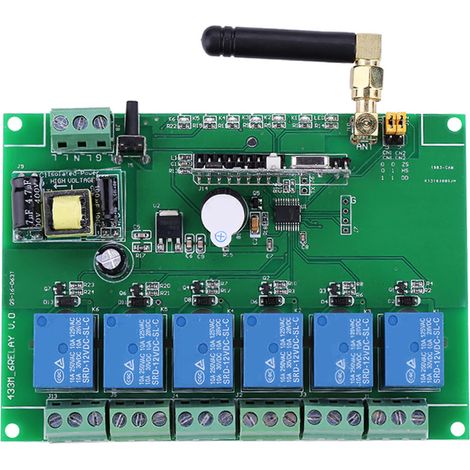 module relais RF 6 canaux 110-240 V avec télécommande (1/5)