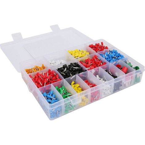 [NEVER USED] 2120PCS Electrical Connectors E0508 ​​- E16-12 Set of VE Tube Type Pre-Insulated Wire Terminals,