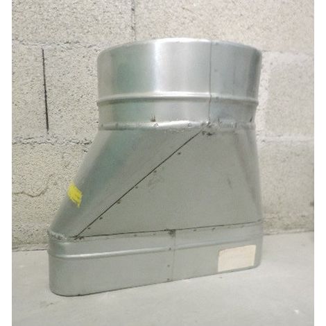 Reduction oblongue cylindrique tangentielle sur plat ROCTP 450x100mm diametre 250mm acier galvanisé