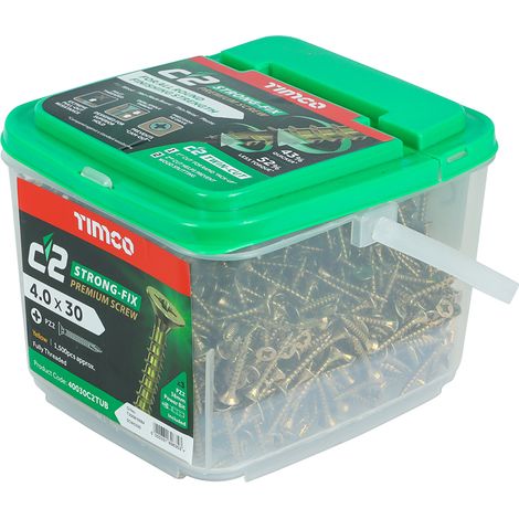 TIMco 4.0 x 30mm Classic C2 Wood Screw Tub Qty 1500
