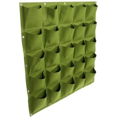 25 Pocket Vertical Grow Bag Hanging Flower Pot for Outdoor Garden Decoration (Green) (1/5)