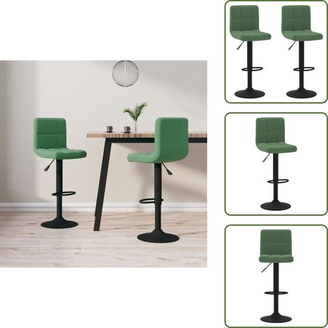 Sgabelli regolabili in altezza - vidaXL Sgabelli da Bar 2 pz Verde Scuro in Velluto - Sgabelli in velluto
