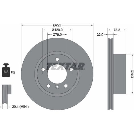Lot de 2 Disques de frein Textar 92132805 BMW 34116764641 34116854997 6764641