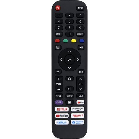 Télécommande TV compatible avec Hisense EN2AH30H, avec raccourcis de streaming (1/5)