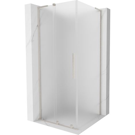 Mexen Velar L cabine de douche coulissante 100 x 100 cm, givre, nickel brossé - 871-100-100-33-97 (1/5)