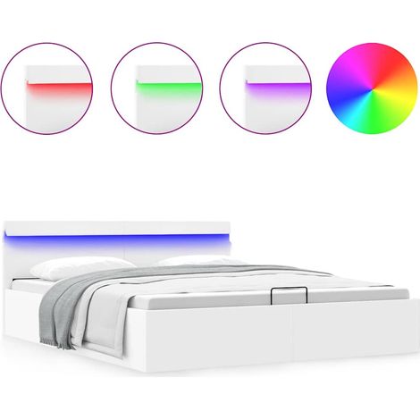Maison Exclusive - Giroletto Contenitore Idraulico LED Bianco Similpelle 160x200cm