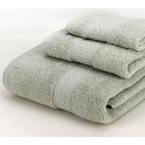 Juego de toallas (2 toallas cuadradas + 2 toallas normales + 2 toallas de baño), 100% algodón, Dimensiones: 33 x 33 cm + 33 x 74 cm + 70 x 140 cm (1/5)