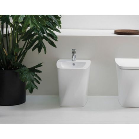 Bidet serie hera filo parete a terra bianco lucido monoforo dim. 57x38xh42 cm (1/4)