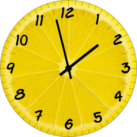Horloge en verre tranche de citron 29 cm (1/2)