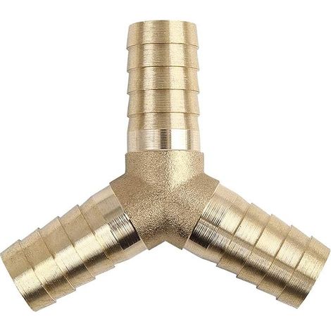 Raccord Cannelé barbelé Forme Y 3 Voie Laiton air Eau (1/4)