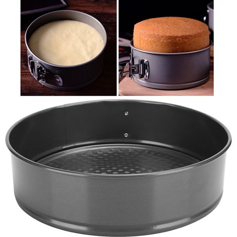 Moule à gâteau rond en acier au carbone avec fond amovible et boucle antiadhésive (22 cm) (1/5)