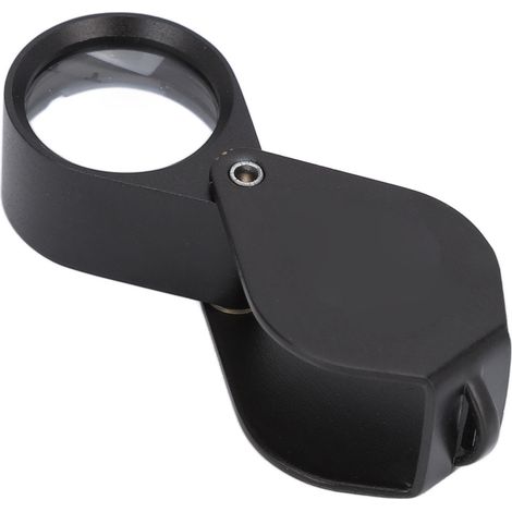 Loupe de poche pliante 10X 18mm, coque en alliage d'aluminium, portable pour tatouage et observation extérieure (1/5)