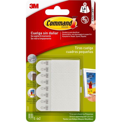 3m tiras command colgar cuadros blancas 1,8 kg 17202 7100336859