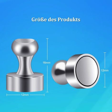 Aimants Puissants 12pcs Petit Aimant Frigo Neodyme N52 Aimants Tableau Magnétique 12 X 16 mm (1/4)