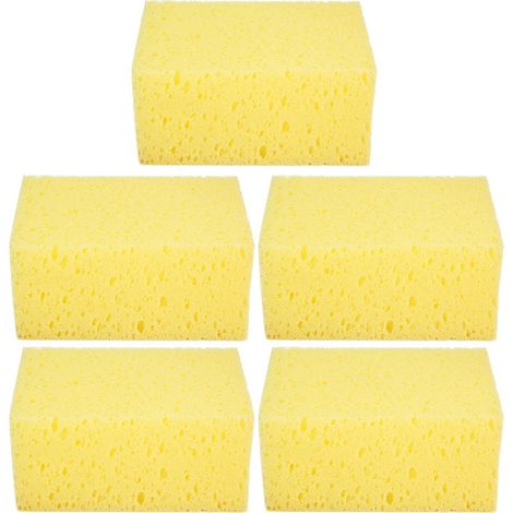 Brosse à main carrée jaune fluorescent ZTB avec éponge pour le nettoyage des pièces de voiture et de moto (1/4)