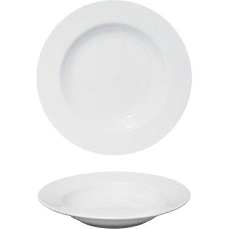 Saturnia Piatto Fondo D 23 Cm H 3,5 Cm Porcellana Ischia Bianco