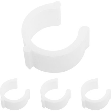 Clips de fixation pour tringle à rideaux en plastique, pour une installation sécurisée, lot de 4, blancs. (1/5)