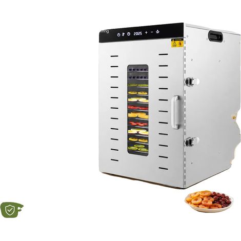 Déshydrateur alimentaire, 1500W, 220V-240V, 16 plateaux, Plage de température 30-90°C, Plage de temps 0,5-24h (1/5)