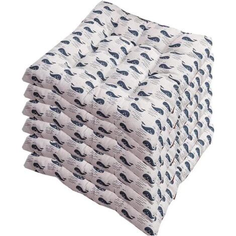 Ensemble de 6 coussins de chaise 40 x 40 cm, coussins d'assise épais, coussins de chaise, coussins de banc, coussins de fesses Tatami (1/4)