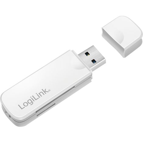 Lettore di schede compatto USB 3.0 per SD/microSD - Bianco Logilink (1/5)