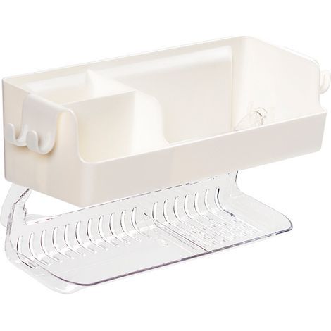 Estante de baño, estantes de pared de cocina, toallero, organizador de ducha, portacepillos de dientes, accesorios de baño (blanco roto) (1/5)