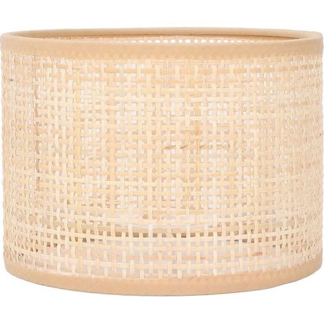 Abat-jour en rotin tissé Diamètre 16cm Hauteur 12cm Compatible E27 et E14 Design vintage pour lampes de table et lustres (1/5)