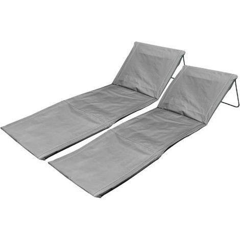Matelas de plage pliant - JUANIO - Lot de 2 - 170x54x35 cm - Pliable - Dossier réglable (1/4)