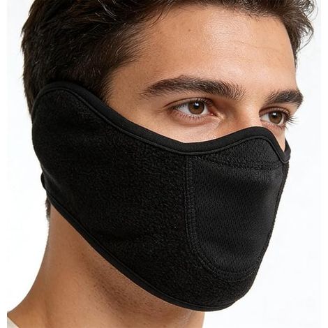 Conjunto de dos máscaras de invierno que cubren hasta la mitad del rostro,ajustables y resistentes al viento,transpirables y cálidas (1/4)