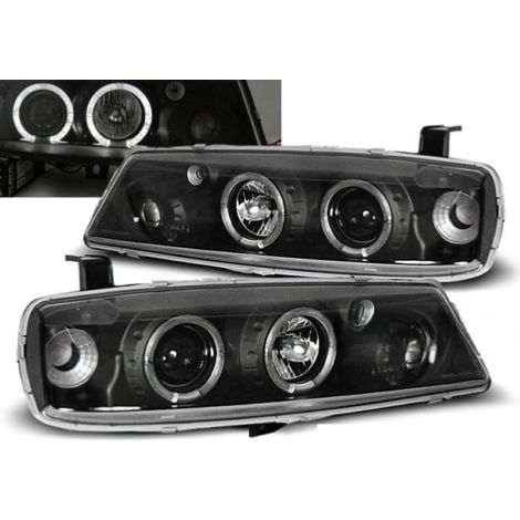 Paire de feux phares Opel Calibra 90-97 angel eyes noir-27361634 (1/2)