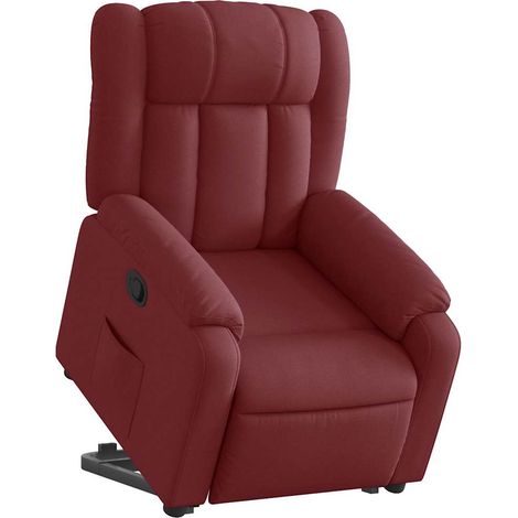 vidaXL Poltrona Alzapersona Reclinabile Rosso Vino in Tessuto (1/5)